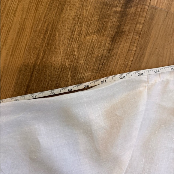 Johnny Was Vintage White Collared Linen Shirt with Floral Details, Size L - Picture 16 of 16